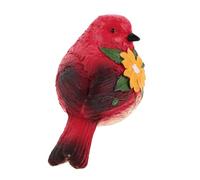 HIAKDOFT Bird Figurines Home Decor Standing Home Decorative Ornaments Garden Animal Sculptures Garden Decorative Birds Cute Animal Design Figurine Red