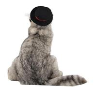 HIAKDOFT Black Pet Fedora Hat Cosplay Accessory for Dogs and Cats Formal Costume Supply for Christmas Halloween Birthday Parties Easy to Wear Skin-friendly Material