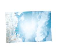 HIAKDOFT Blue Sky Photography Background with White Clouds, 3D Stereo Sky Backdrop for Photo Studio, Food and Still Life Photography Prop, Blue Solid Color Backdrop for Indoor Shooting