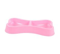 HIAKDOFT Bone Shape Double Pet Bowl for Dogs and Cats Candy Color Water and Food Feeder with Stable Non Tip Design Small Dog Feeder with Divided Compartments for Simultaneous Eating and