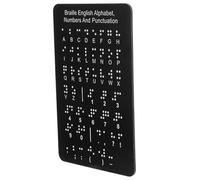 HIAKDOFT Braille Alphabet Board Raised Script Dots Black Braille Writing Pad for Beginners for Blind Students and Adults