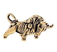 HIAKDOFT Brass Zodiac Cow Keychain Pendant, Chinese-Style Hanging Ornament, Solid Brass Bull Bag Pendant for Year of the Ox, Retro Desktop Lucky Decoration