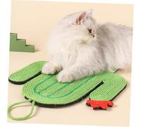 HIAKDOFT Cactus Cat Scratch Pad with Sisal Texture and Hanging Rope Cartoon Kitten Scratching Mat for Indoor Cats Furniture Protector for Healthy Claws and Play Modern Home Decor Design