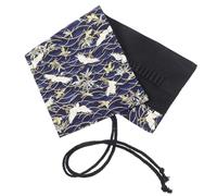 HIAKDOFT Canvas Roll-up Pencil Case with 48 Slots, Winter Blue Bamboo Crane Design, Large Capacity Cotton Pen Wrap Organizer Pouch for Students and Artists