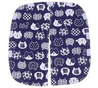 HIAKDOFT Cat Litter Box Door Curtain Cotton Linen for Automatic Self-cleaning Litter Pan Replacement Accessory with Blue Panel Suitable for Indoor Use