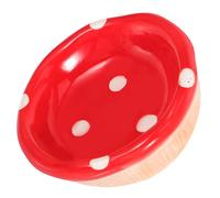HIAKDOFT Ceramic Hamster Bowl Mushroom Shape Anti-spill Small Pet Food Dish for Rats Chinchillas Rabbits Cute Dry Food and Water Feeder Compact and Easy to Clean Animal Feeding Bowl