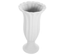 HIAKDOFT Ceramic Memorial Vase for Cemetery Graves Sturdy Grey Roman Column Flower Holder Planter for Fresh Artificial Flowers Elegant Grave Decoration for Funerals and Memorials