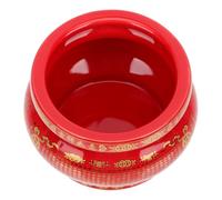 HIAKDOFT Ceramic Taoism Incense Burner with Eight Diagrams Red 4-inch Aromatherapy Censer Household Aroma Furnace Indoor Desktop Incense Holder for Meditation and Home Decor
