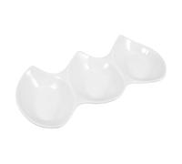 HIAKDOFT Ceramic Triple Compartment Sauce Dish Multipurpose Side Dish Bowl for Sauces Dips and Seasonings White Porcelain Serving Plate for Restaurant and Home