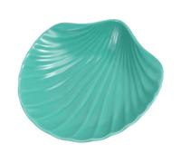 HIAKDOFT Ceramics Fruit Serving Bowl Green Shell Shaped Salad Dessert Snack Bowl for Home Kitchen Elegant Food Plate for Parties Weddings Bars and Casual Gatherings