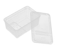 HIAKDOFT Clear Plastic Reptile Carrier Small Transparent Habitat Container with Ventilation for Spider Scorpion Gecko Tortoise Frog Easy Clean Reptile Travel Carrier and Feeding Box