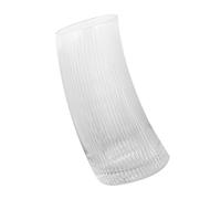 HIAKDOFT Creative Crescent-Shaped Striped Glass Drinking Cup Flat Bottom Simple Smooth Surface for Juice Cocktail Water Beverage Use