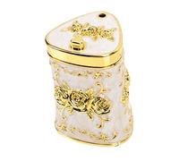HIAKDOFT Creative Embossed Flower Toothpick Holder Dispenser Porcelain Box for Home and Restaurant Use Portable Decorative Storage with Elegant Rose Design
