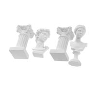 HIAKDOFT David and Resin Statue with Roman Column Miniature Greek Mythology Sculptures for Home Decor Lightweight and Stable Decorative Ornaments Creative Resin Busts for Living Display
