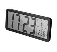 HIAKDOFT Digital Wall Clock Battery Operated with Bright LED Display Automatic Date Indoor Temperature Sensor Wall Mounted Modern Clock for Living Office Bedroom Decor