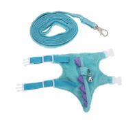 HIAKDOFT Dinosaur Shaped Pet Harness Vest with Leash for Small Dogs Bearded Dragons Hamsters and Lizards Comfortable Reinforced Design for Secure Outdoor Walking and Training