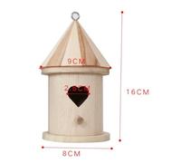 HIAKDOFT DIY Wooden Bird House Feeding Box for Birds Outdoor Wooden Nesting Cage Garden Balcony Decoration with Heart-shaped Door Shelter From Wind and Rain