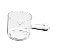 HIAKDOFT Double Spout Espresso Glass Measuring Cup with Stylish Handle Glass Pitcher for Effortless Pouring for Coffee Tea Milk Frothing and Daily Home Use