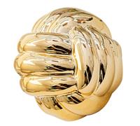 HIAKDOFT Elegant Ceramic Thread Knot Ornament for Dressing Table Scandinavian Style Indoor Ornament Sophisticated Home Decor Accent Gold Ceramic Craft for Office and Living Room