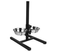 HIAKDOFT Elevated Pet Feeder Bowl with Stainless Steel Bowls and Folding Stand for Cats and Dogs Anti-corrosion Frame for Food and Water Feeding