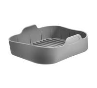 HIAKDOFT Food Grade Silicone Air Fryer Liner Square Thickened Non Stick Basket Pad Heat Resistant Baking Tray for Roasting Frying Baking Easy Clean Reusable Kitchen Accessory