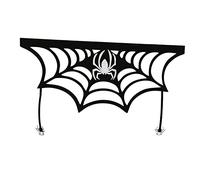 HIAKDOFT Halloween Spiderweb Fireplace Mantel Scarf Decoration Felt Fireplace Cover for Mantle and Interior Doorway Chic Halloween Decorative Gauze to Create Dramatic Party Atmosphere