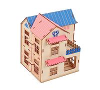 HIAKDOFT Hamster Castle Wooden Multi-layer Rat Room Climbing Ladder Three-story Open Playhouse Small Pet Hideout Suitable for Hamsters