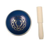 HIAKDOFT Handcrafted Blue Singing Bowl with Wooden Mallet Tibetan Buddhist Sound Bowl for Meditation Yoga Healing and Home Decor Multi-functional Mindfulness Instrument for Stress Relief