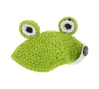 HIAKDOFT Handmade Knitted Tortoise Costume with Shell Decor, Turtle Sweater for Pet Tortoise, Warm Crochet Apparel for Halloween Party and Photo Shoot (Frog Green, Size M)