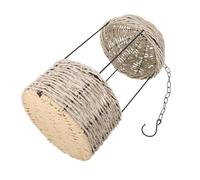 HIAKDOFT Handwoven Hanging Flower Basket Simulated Rattan Wall Planter Handcrafted Decorative Basket for Small Spaces Balcony Home Office with Easy Maintenance and Space-saving Design