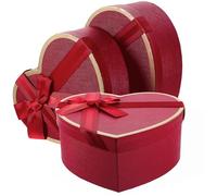 HIAKDOFT Heart-Shaped Box Set in Wine Red for Valentine'S Day Birthday Present Packaging Box for Perfume and Lipstick with Lid 1pcs