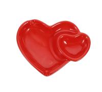 HIAKDOFT Heart Shaped Ceramic Ashtray Red Decorative Cigarette Ash Holder for Home Office Bar Stylish Tabletop Tray with Unique Craftsmanship