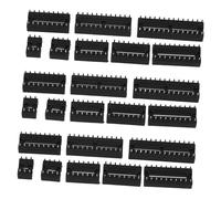 HIAKDOFT Ic Chip Socket Set Black Pin Microcontroller Base Integrated Circuit Socket with Hollow Design for Heat Dissipation DIY Electronics Repair