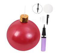 HIAKDOFT Inflatable Christmas Ball Decoration PVC Outdoor Ornament Red Festival Decor Weather Resistant Holiday Cheer Enhancer