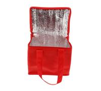 HIAKDOFT Insulated Food Bag Medium Size 21x14x17cm Red Non-Woven Thermal Bag for Hot and Cold Food Transport for Catering and