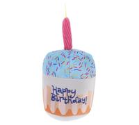 HIAKDOFT Interactive Pet Cat Birthday Cake Small Plush Chewing for Kitten Teething and Molar Care, Cute Simulation Birthday Cake Shape Cat