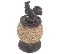HIAKDOFT Iron Art Rooster Decorative Rope Spool Cast Iron Twine Holder for DIY Crafts and Home Decor Retro Style Hemp Rope Winder for Farmhouse and Modern Apartments