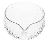 HIAKDOFT Japanese Glass Matcha Bowl with Spout for Tea Ceremony Transparent Matcha Glass Cup Replacement Elegant Household Chawan for Whisking and Pouring Classic Design for Tea Enthusiasts