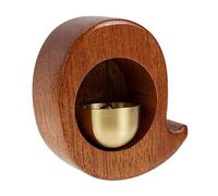 HIAKDOFT Japanese Style Walnut Wood Door Chime with Crisp Copper Bell Magnetic Shopkeeper Entry Bell for Metal Surfaces Decorative and Creative Doorbell for Home Office Refrigerator and