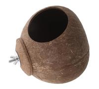 HIAKDOFT Large Natural Coconut Shell Bird House for Parrot and Small Birds Smooth Surface Easy Clean Hanging Nest for Outdoor Indoor Use Rustic Decorative Breeding Shelter for Parakeet
