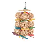 HIAKDOFT Large Parrot Chewing with Colorful Wood Hanging Bird Chew for Parakeets and Parrots Sturdy and Safe Shredding Playset for Relaxation and Cage Attachment