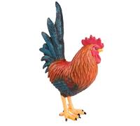 HIAKDOFT Large Realistic Rooster Figurine, Solid Plastic Simulation Rooster Model for, Standing Farmyard Chicken Decoration and Early Learning Gift for Home and Garden