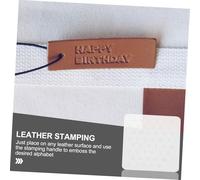 HIAKDOFT Leather Alphabet Stamp with Upper Lower Case Letters and Wooden Handle Leathercraft Punching Tool for DIY Bags Belts Shoes Jackets and Craft Embellishments