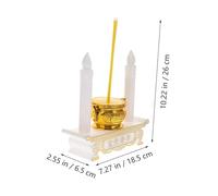 HIAKDOFT LED Electronic Incense Burner with No Flame Design Battery Operated Buddhist Hall Censer for Home Worship Safe LED Candle Light for Memorial and Ritual Ceremonies Vintage Style