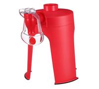 HIAKDOFT Manual Pump Soda Drink Dispenser with Sturdy Stand Food Grade Hard Material Red Carbonated Beverage Inverted Water Fountain for Kitchen Countertop and Office Use