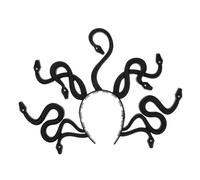 HIAKDOFT Medusa-inspired Halloween Snake Tiara Headband with Rhinestone Embellishments Large Black Scary Snake Crown for Cosplay Costume Party Dress-up and Carnival Headpiece