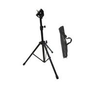 HIAKDOFT Metal Tripod Dumb Drum Stand with Portable Double Sided Rubber Practice Pad Stable Rack for Drum Soundproofing and Training Includes Carrying Bag for Musicians
