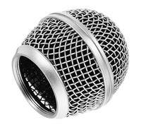 HIAKDOFT Microphone Grill Replacement Mesh Microphone Grille for Wireless Mic Supplies - Silver Metal Ball Head Cover with Stylish Modern Design Workmanship for Studio Live Performance