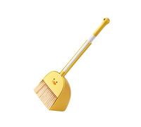 HIAKDOFT Mini Broom and Dustpan Set for Toddlers, Small Plastic Kids Cleaning Tools with Scrubbers for Bathroom, Childrens Pretend Play Housekeeping Helper Toy for Home Use