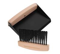 HIAKDOFT Mini Desktop Cleaning Brush and Dustpan for Keyboard and Electronics Compact Lightweight Design with Beech Wood Nylon Bristles Easy Storage Small Sweeping Kit for Office and Home